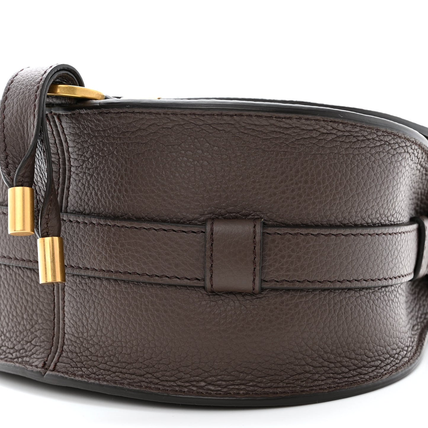 Grained Calfskin Small Marcie Saddle Bag Bold Brown