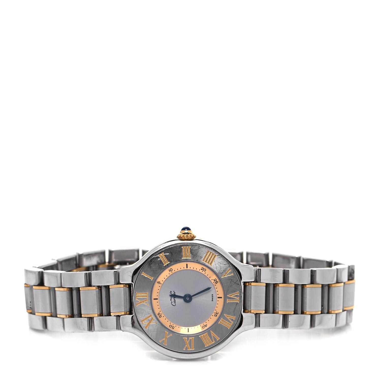 Cartier Stainless Steel 18K Yellow Gold 28mm Must De 21 Quartz Watch 2 of 7
