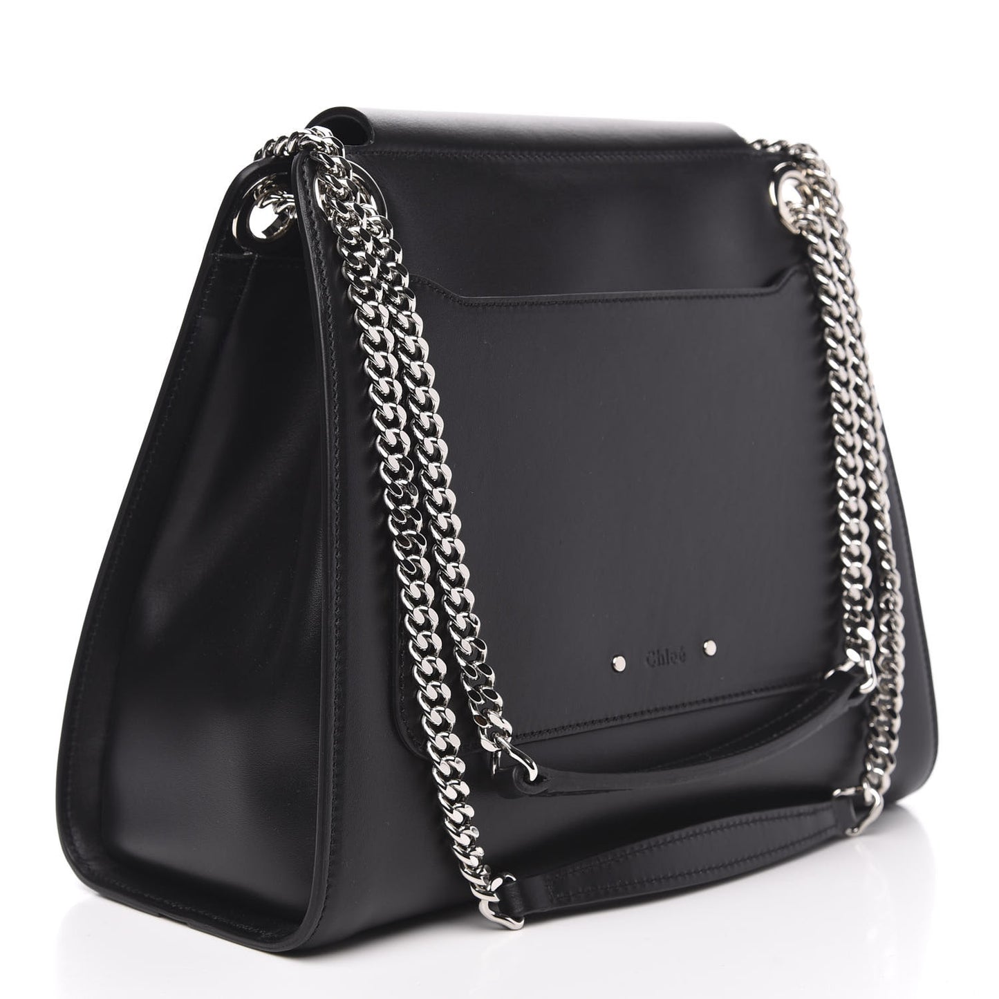 Shiny Calfskin Medium Annie Shoulder Bag Black