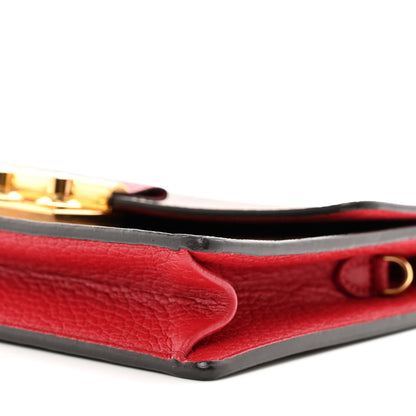 Louis Vuitton Damier Ebene Croisette Chain Wallet Scarlet 9 of 11