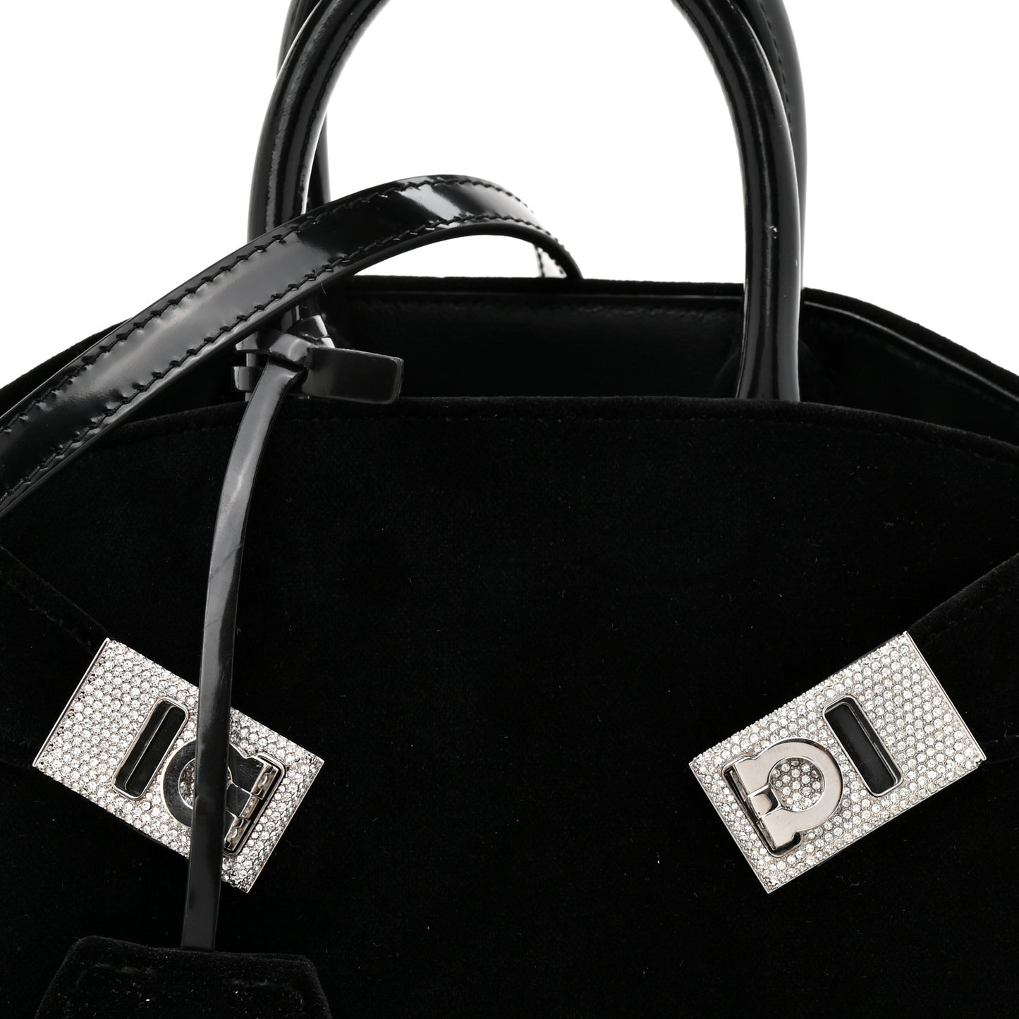 Velvet Strass XS Hug Bag Black