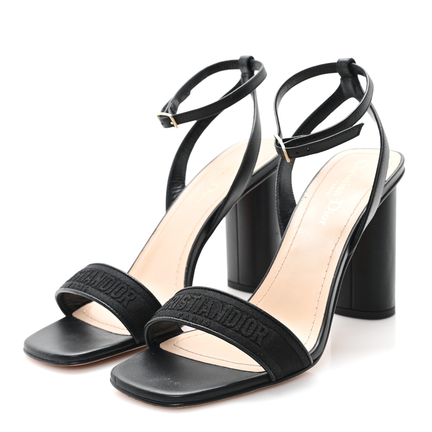 Canvas Embroidered Dway 80mm Sandals 38 Black