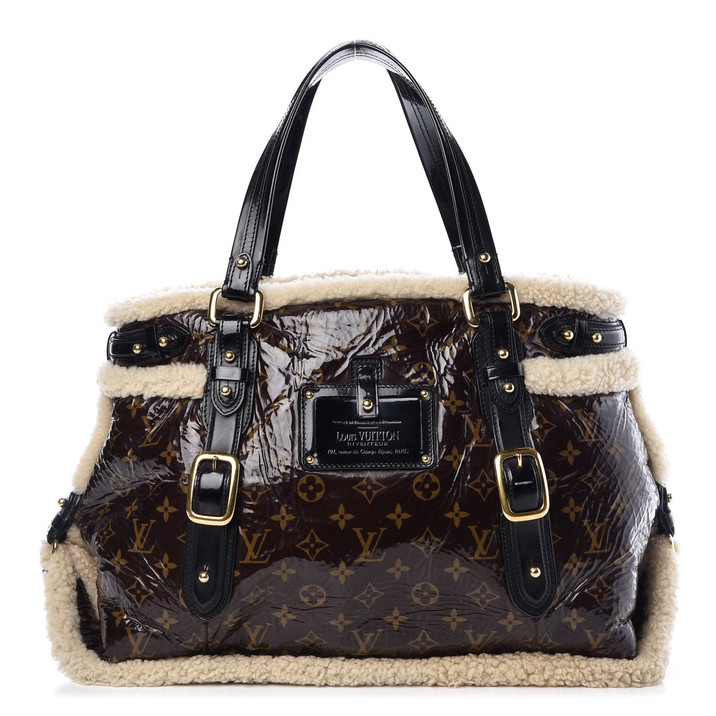 Patent Monogram Shearling Sac Thunder