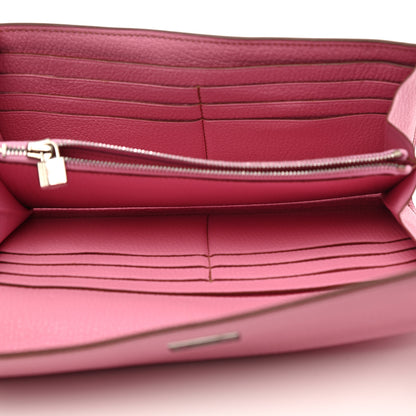 Hermes Chevre Mysore Kelly Longue Wallet 5P Pink 5 of 9