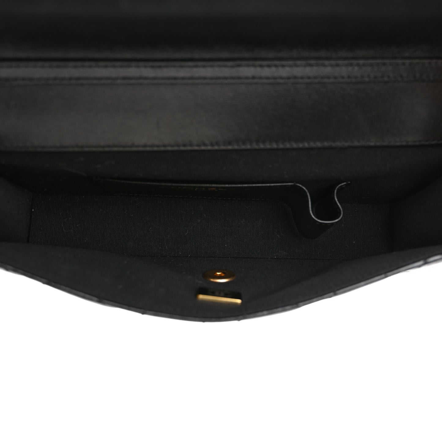 Shiny Lambskin Quilted Flap Clutch Bag Black