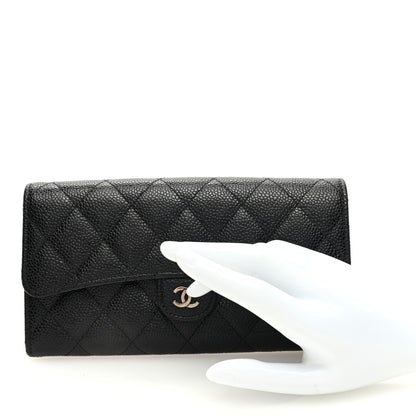 Chanel Caviar Quilted Large Flap Wallet Black 2 of 7