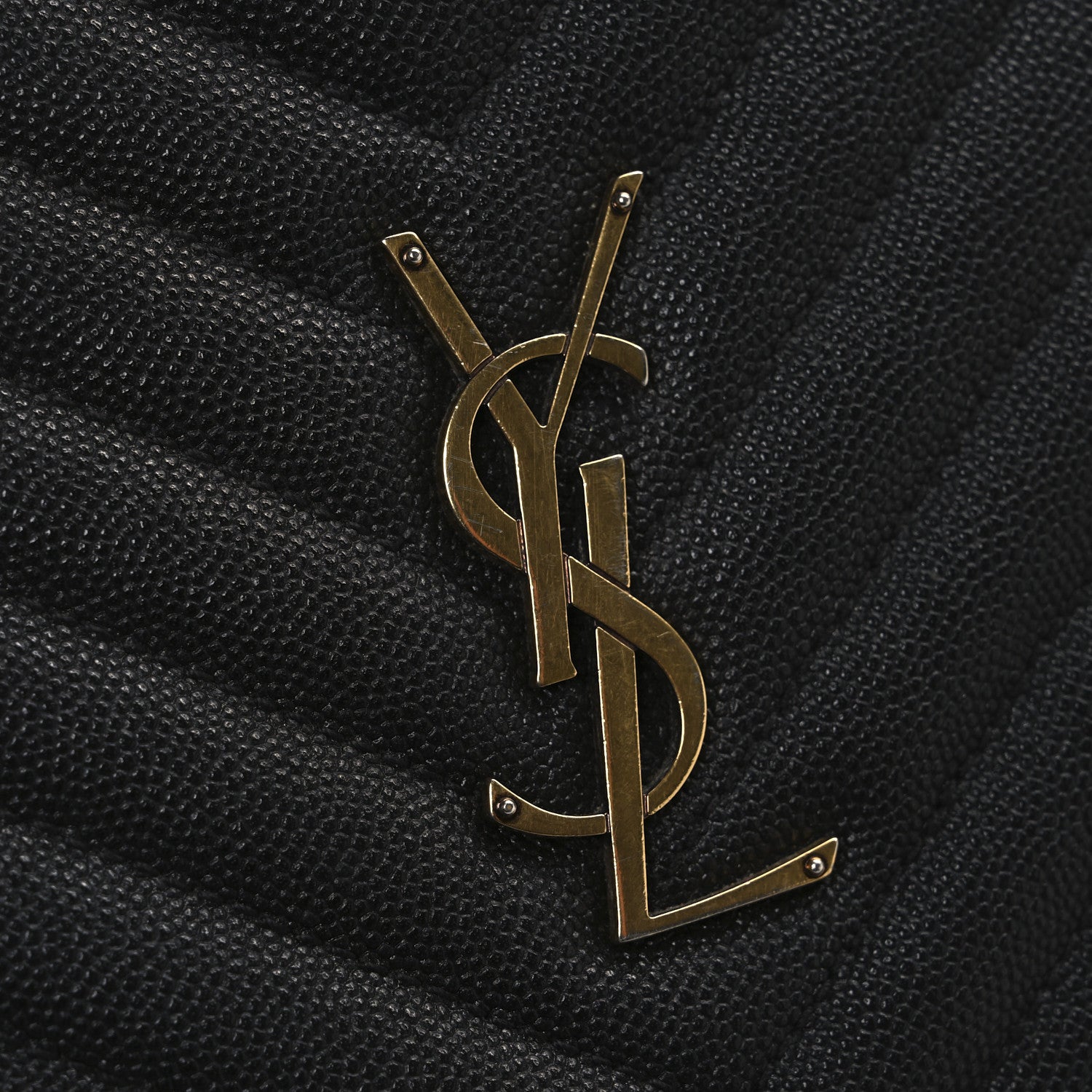 Saint Laurent Grain De Poudre Matelasse Chevron Quilted Round Vinyle Camera Bag Black 12 of 12
