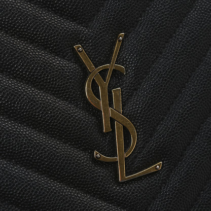Saint Laurent Grain De Poudre Matelasse Chevron Quilted Round Vinyle Camera Bag Black 12 of 12