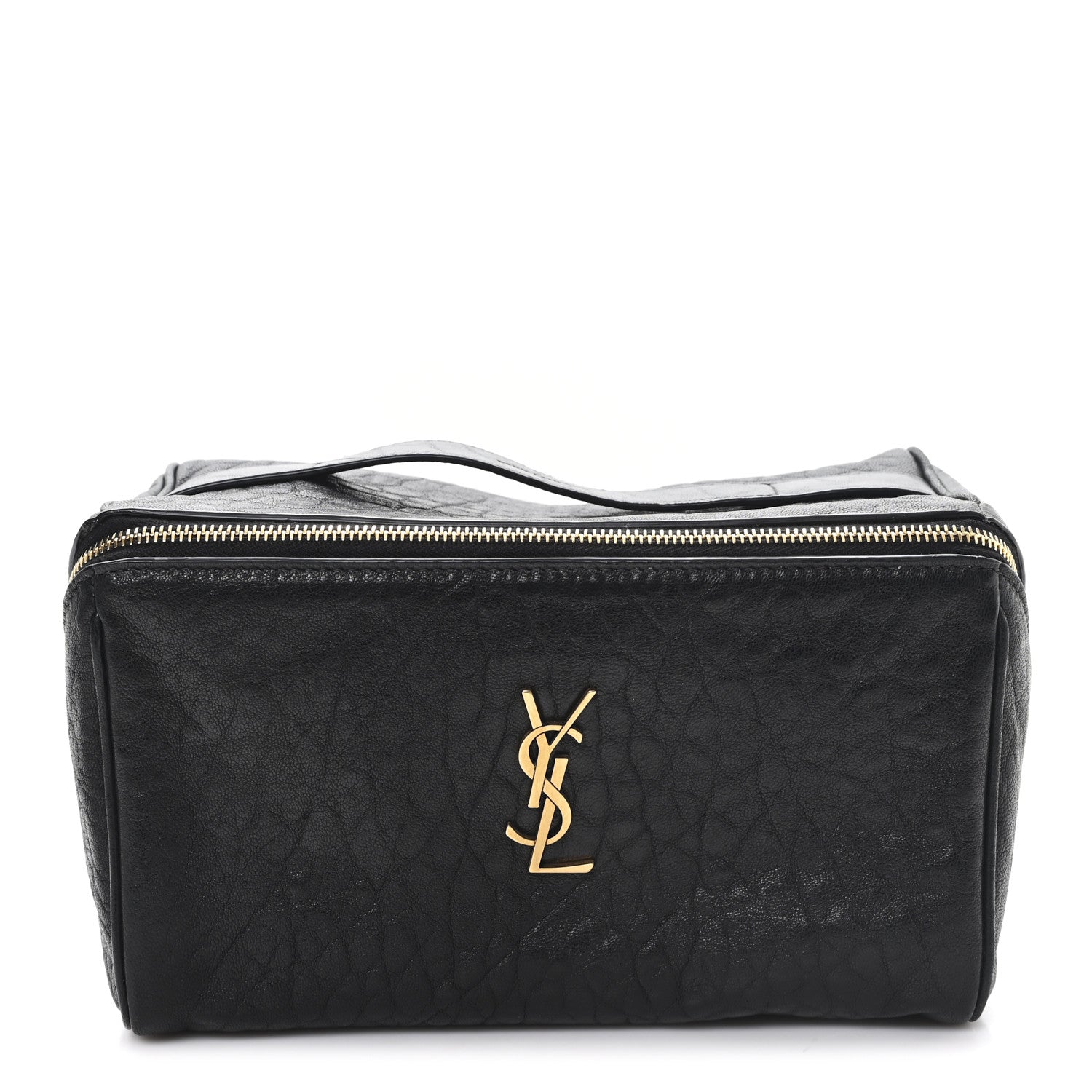 Saint Laurent Grained Lambskin Cosmetic Pouch Black 1 of 7