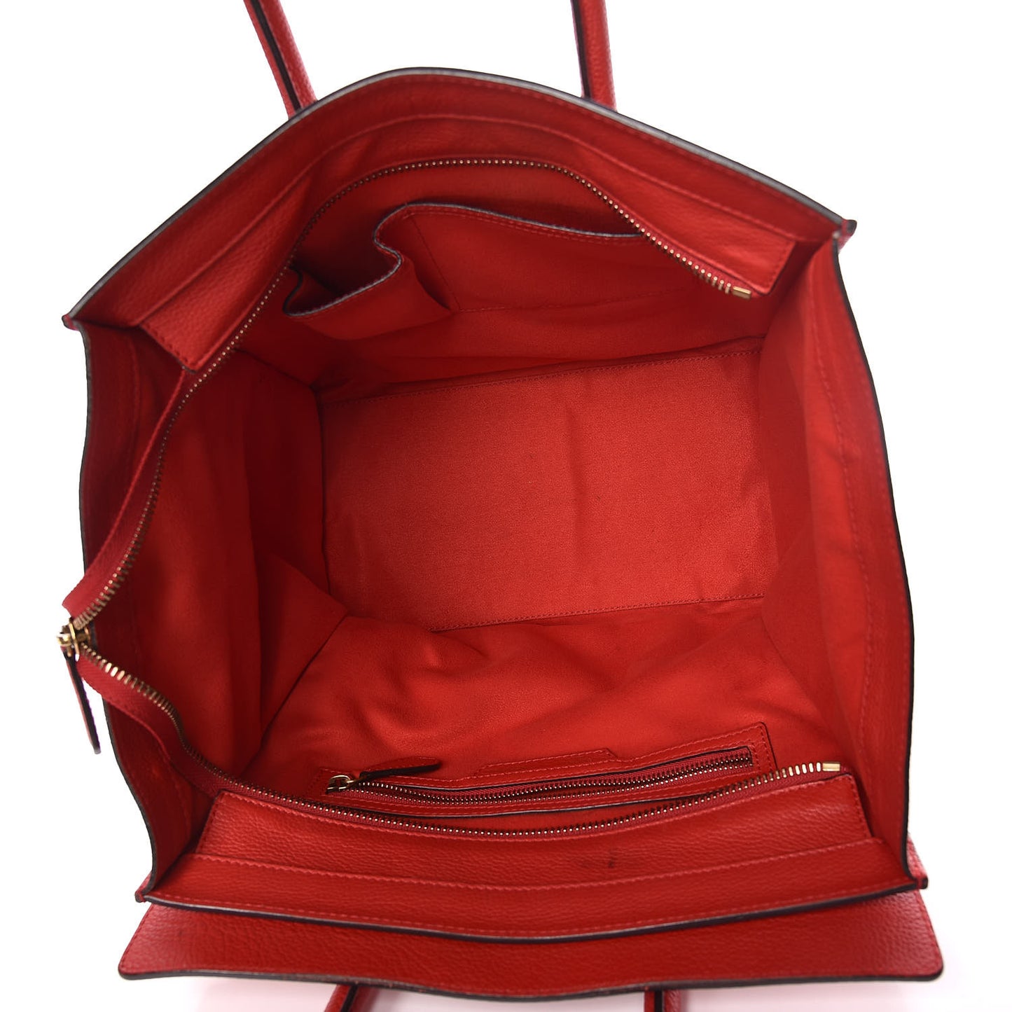 Drummed Calfskin Mini Luggage Red