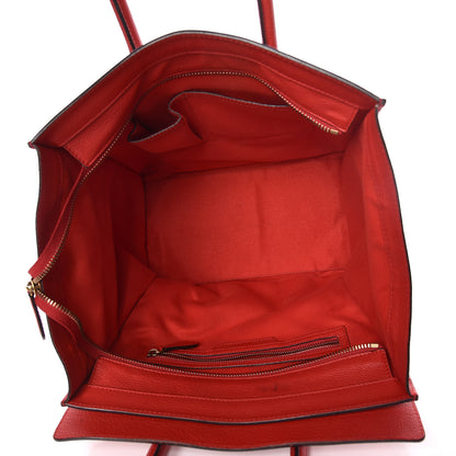 Celine Drummed Calfskin Mini Luggage Red 5 of 15