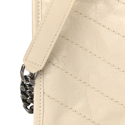 Saint Laurent Crinkled Calfskin Matelasse Monogram Medium Niki Shopper Tote Crema Soft 8 of 10