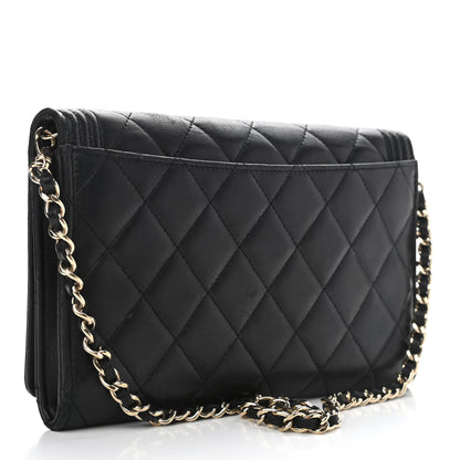 Chanel Lambskin Quilted Boy Wallet On Removable Chain WOC Black 3 of 11