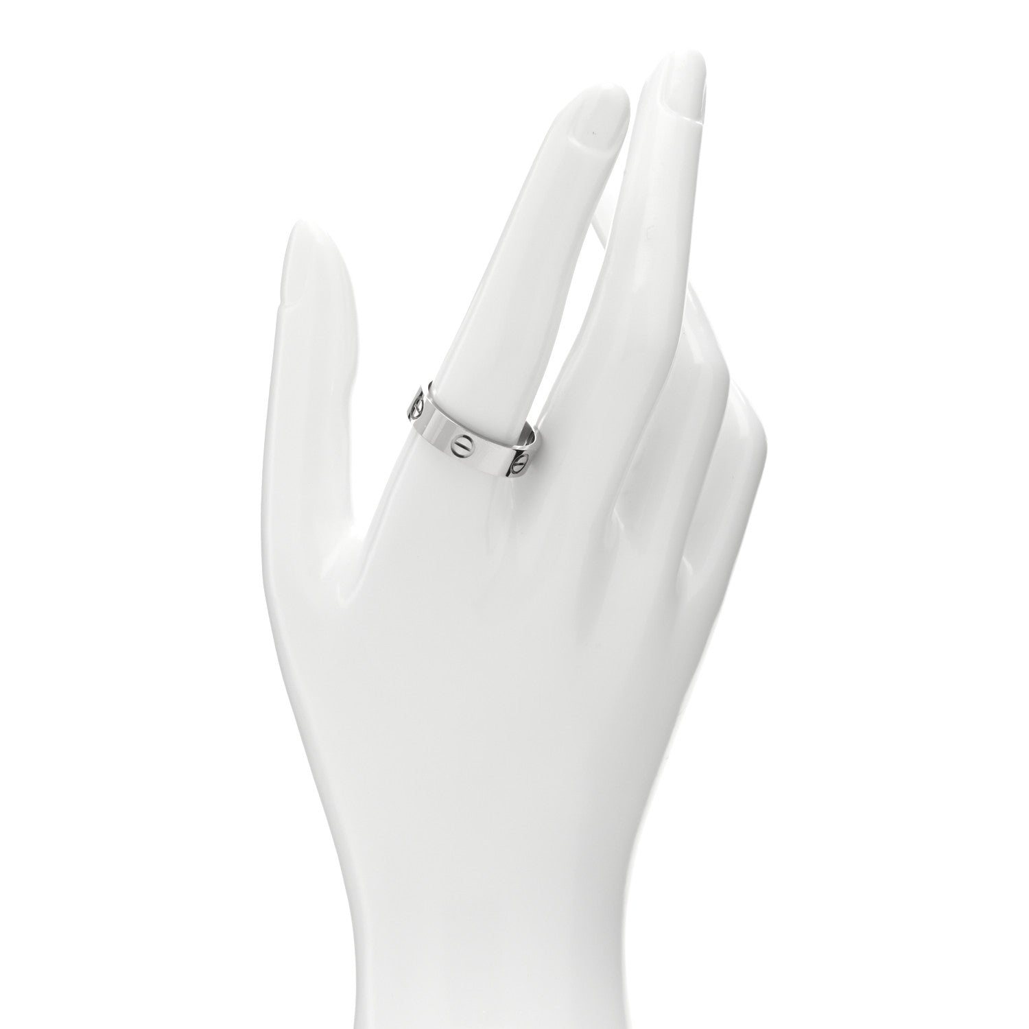 Cartier 18K White Gold 5.5mm LOVE Ring 61 9.75 2 of 4