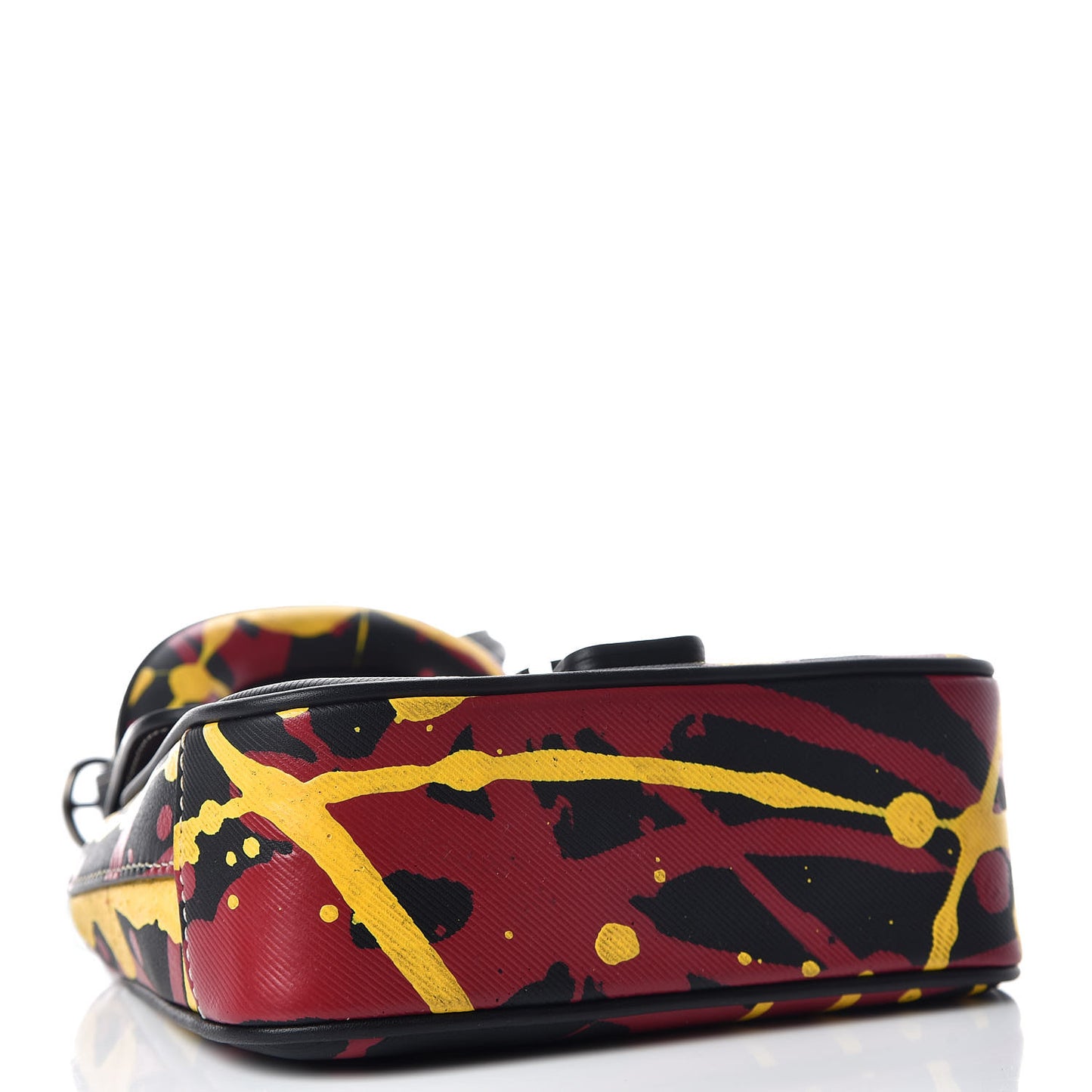 Trench Calfskin Splash Print Mini DK88 Top Handle Bag Black