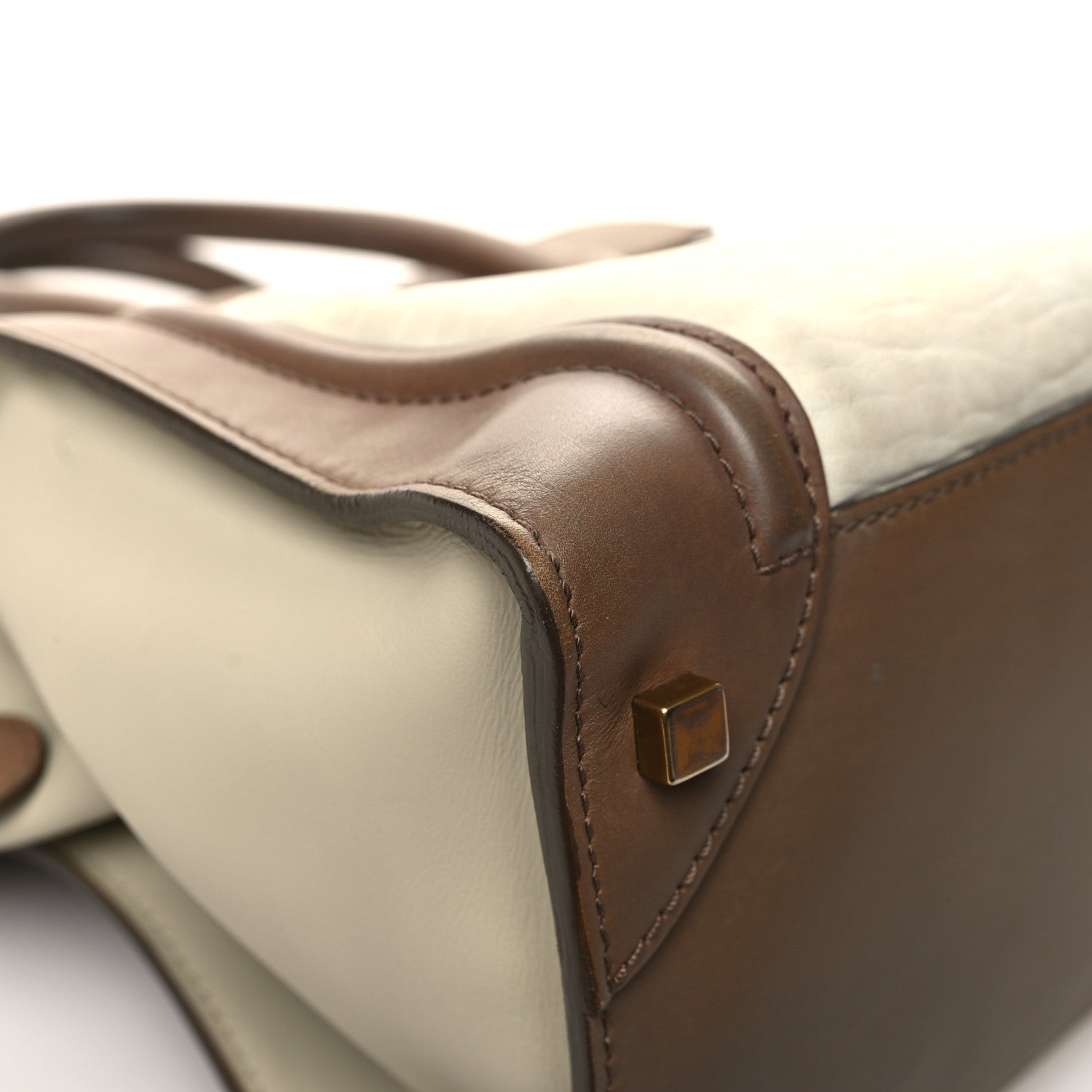 Celine Smooth Calfskin Shrunken Lambskin Mini Tri-Color Luggage Chalk 11 of 16