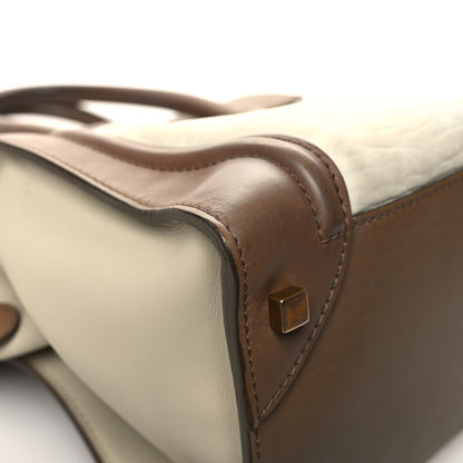 Celine Smooth Calfskin Shrunken Lambskin Mini Tri-Color Luggage Chalk 11 of 16