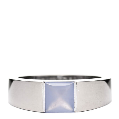 Cartier 18K White Gold Chalcedony Tank Ring 50 5.25 1 of 4
