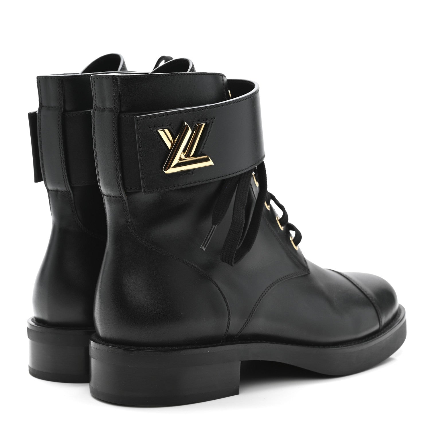 Louis Vuitton Calfskin Wonderland Flat Ranger Boots 37 Black 5 of 8