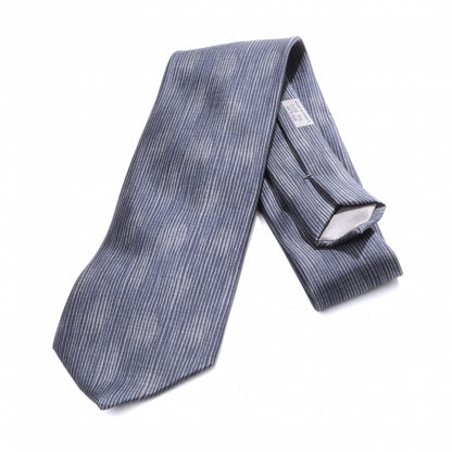 Hermes Mens Twill Silk Neck Tie Noir and Gris 1 of 8