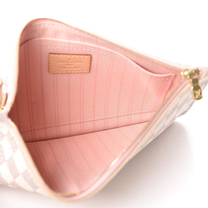 Louis Vuitton Damier Azur Neverfull MM GM Pochette Rose Ballerine 5 of 8