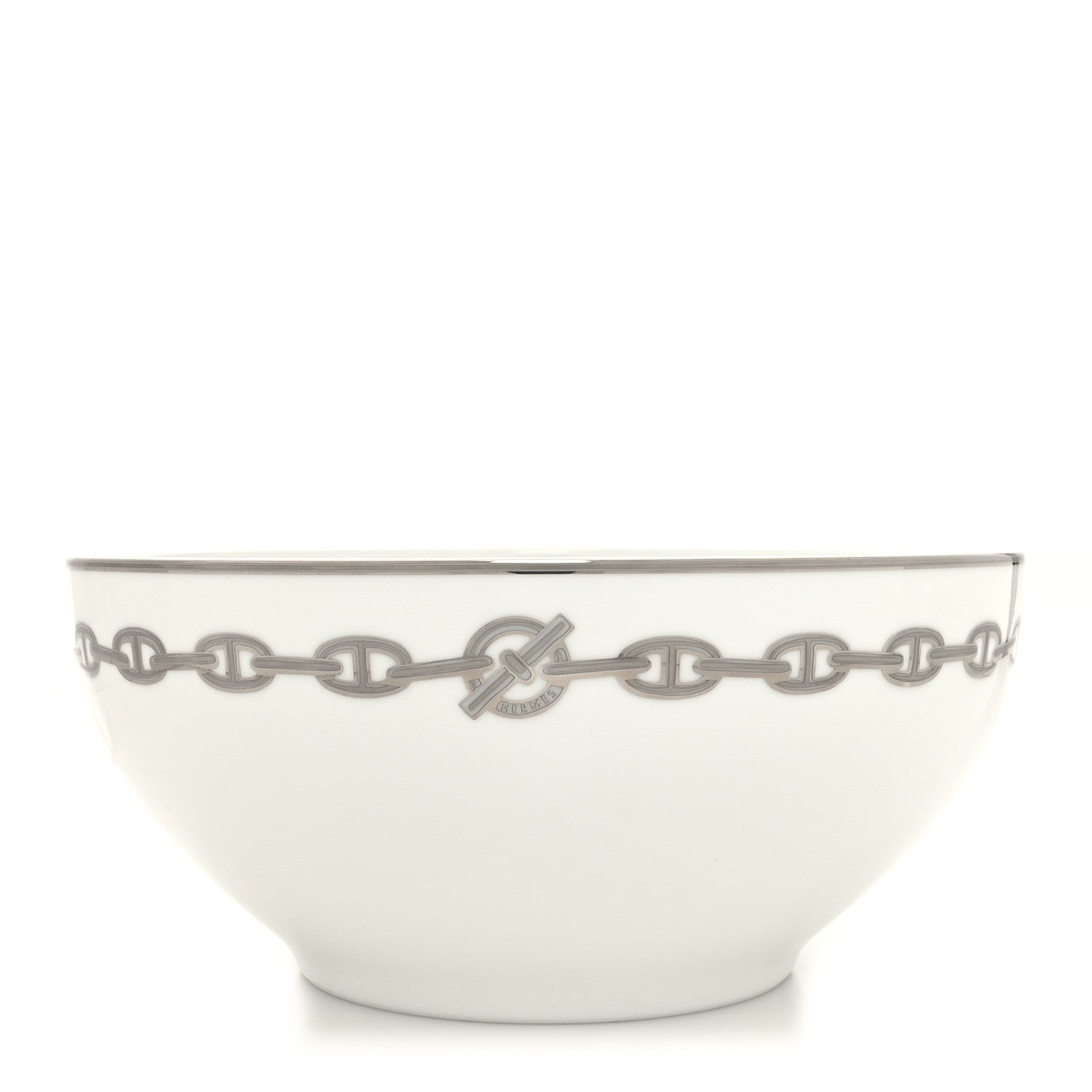 Hermes Porcelain Chaine d'Ancre Salad Bowl Platinum 1 of 8