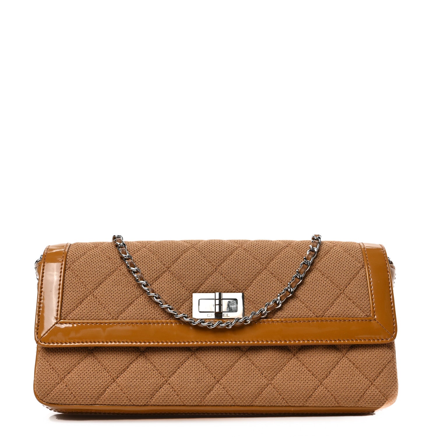 Chanel Jersey Patent Quilted 2.55 Reissue East West Flap Brown 1 of 9