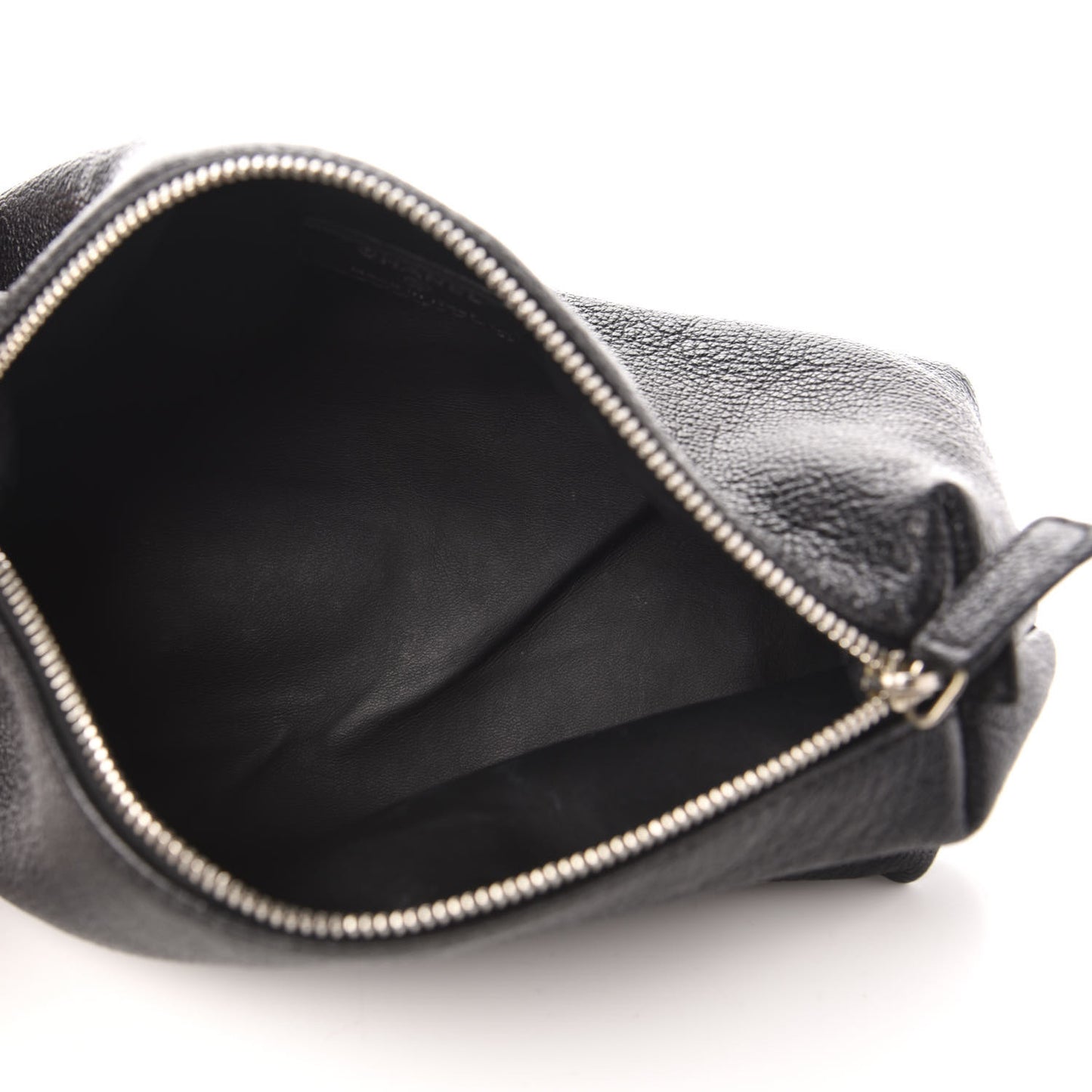 Grained Calfskin Logo Cosmetic Case Black