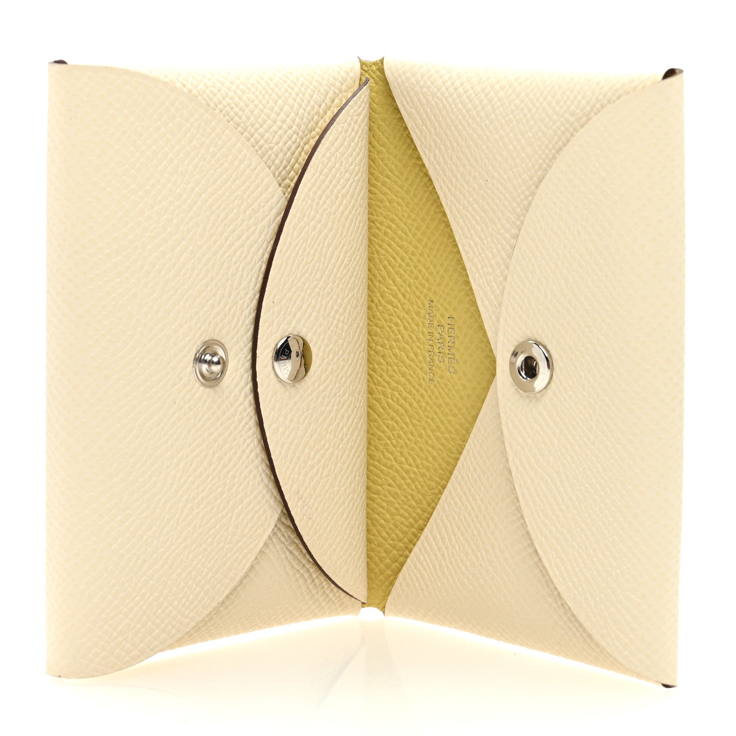 Hermes Epsom Verso Calvi Duo Card Case Nata Jaune Poussin 5 of 7
