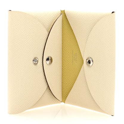 Hermes Epsom Verso Calvi Duo Card Case Nata Jaune Poussin 5 of 7
