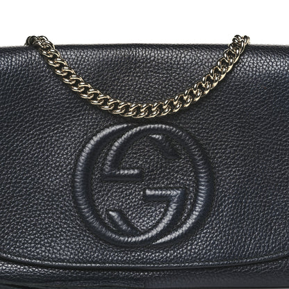 Gucci Pebbled Calfskin Medium Soho Flap Crossbody Black 8 of 10
