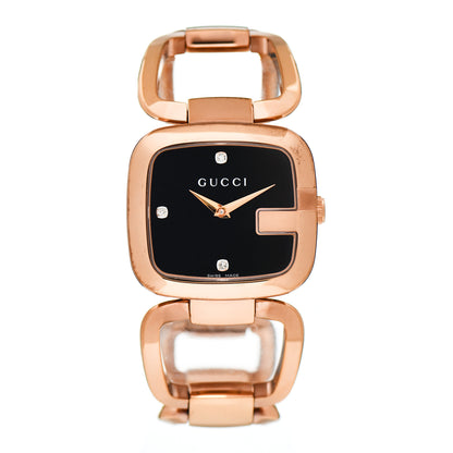 Gucci Stainless Steel Diamond 32mm G-Gucci Square Quartz Watch Black 1 of 5