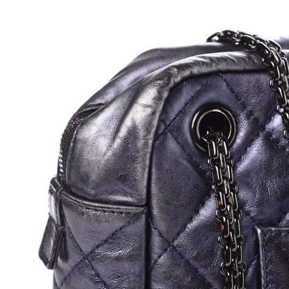 Chanel Metallic Aged Calfskin Quilted Large Reissue Camera Case Silver 13 of 15