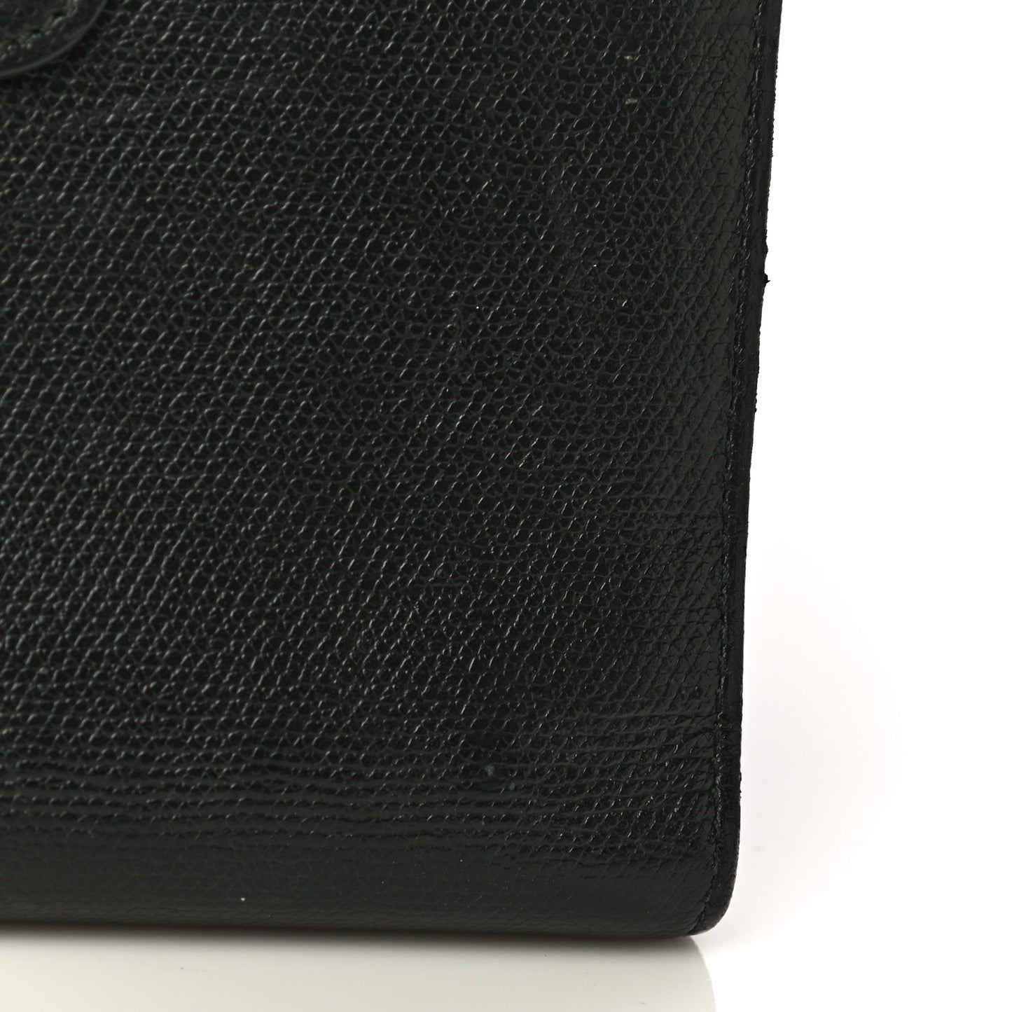 Grained Calfskin CC Button Pocket Agenda Cover Black