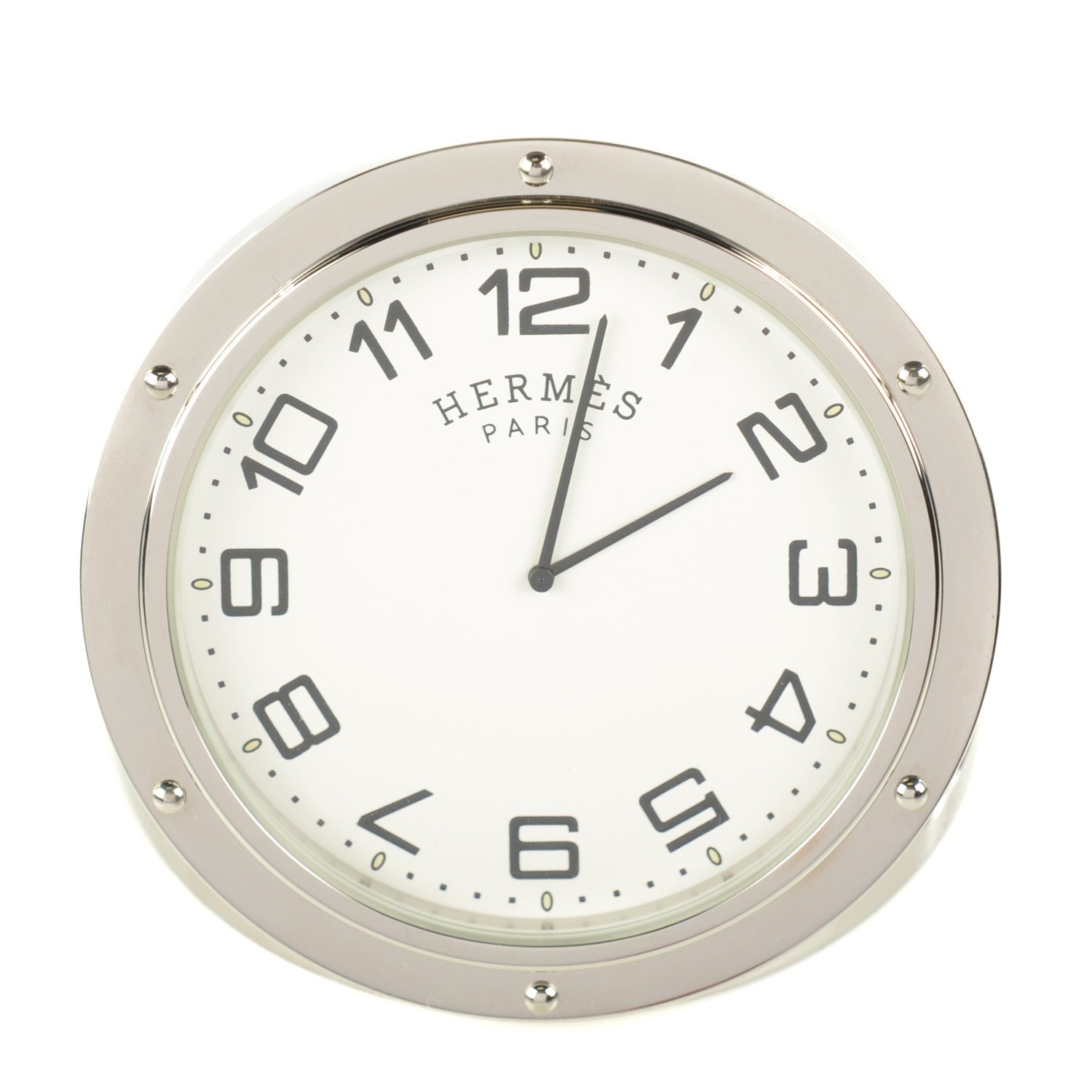 Hermes Stainless Steel 48mm Clipper Travel Clock 1 of 9