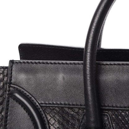 Celine Python Mini Luggage Black 9 of 11