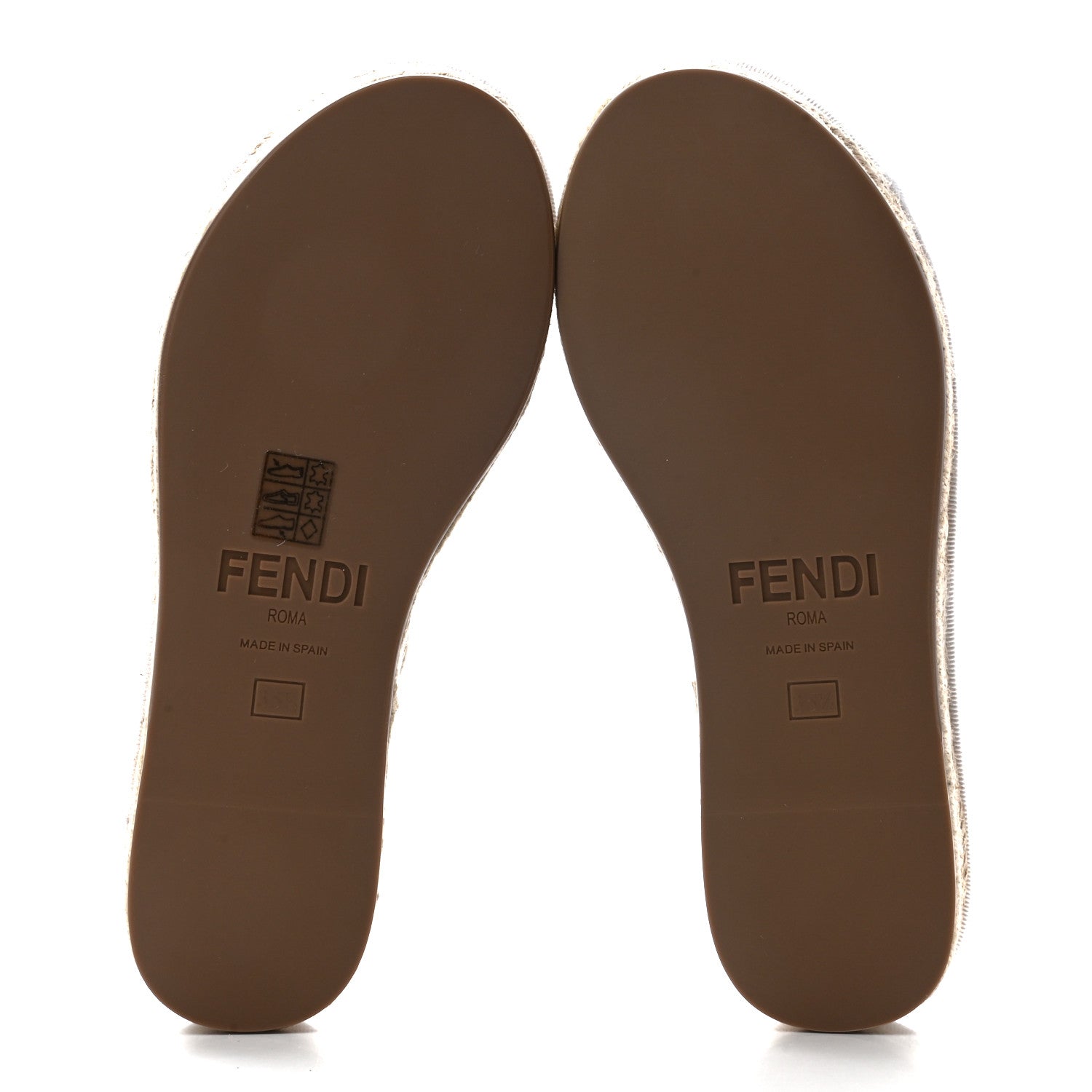 Fendi Nappa FF Embossed Espadrille Platform Sandals 35.5 Snow 5 of 7