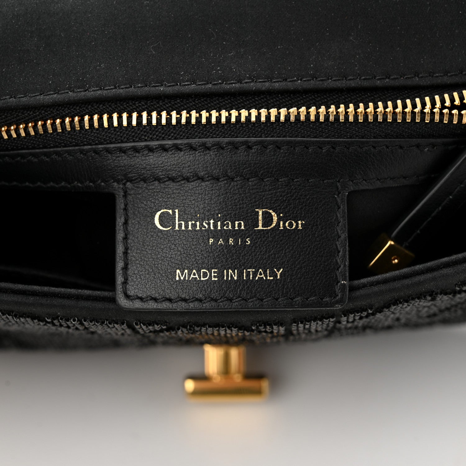 Christian Dior Calfskin Beaded Small Caro Bag Black 6 of 10