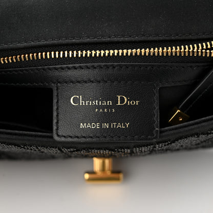 Christian Dior Calfskin Beaded Small Caro Bag Black 6 of 10