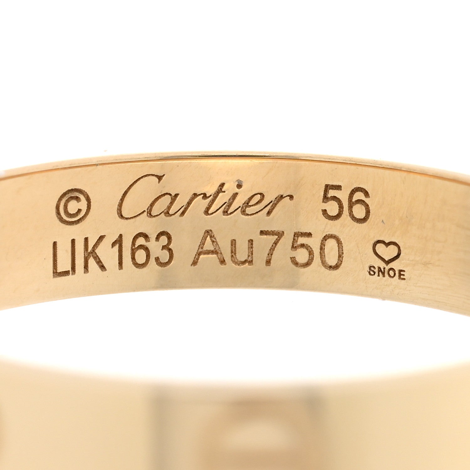 Cartier 18K Yellow Gold 3.5mm LOVE Wedding Band Ring 56 7.5 4 of 5