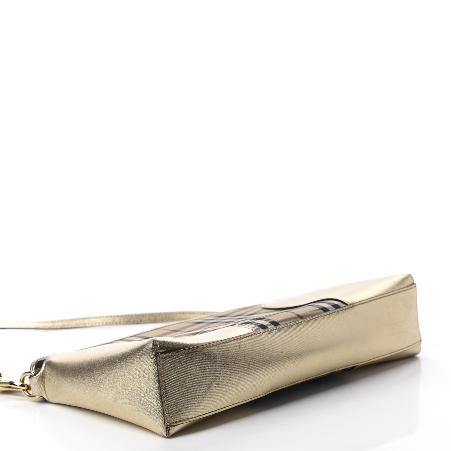 Burberry Horseferry Check Small Chichester Crossbody Clutch Bag Honey Gold 4 of 10