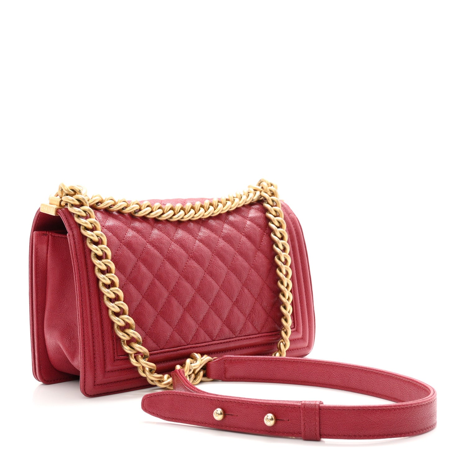 Chanel Caviar Quilted Medium Boy Flap Dark Red 3 of 10