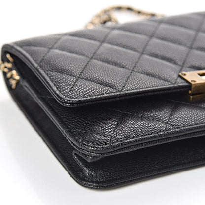 Chanel Caviar Quilted Golden Class Wallet On Chain WOC Black 5 of 11