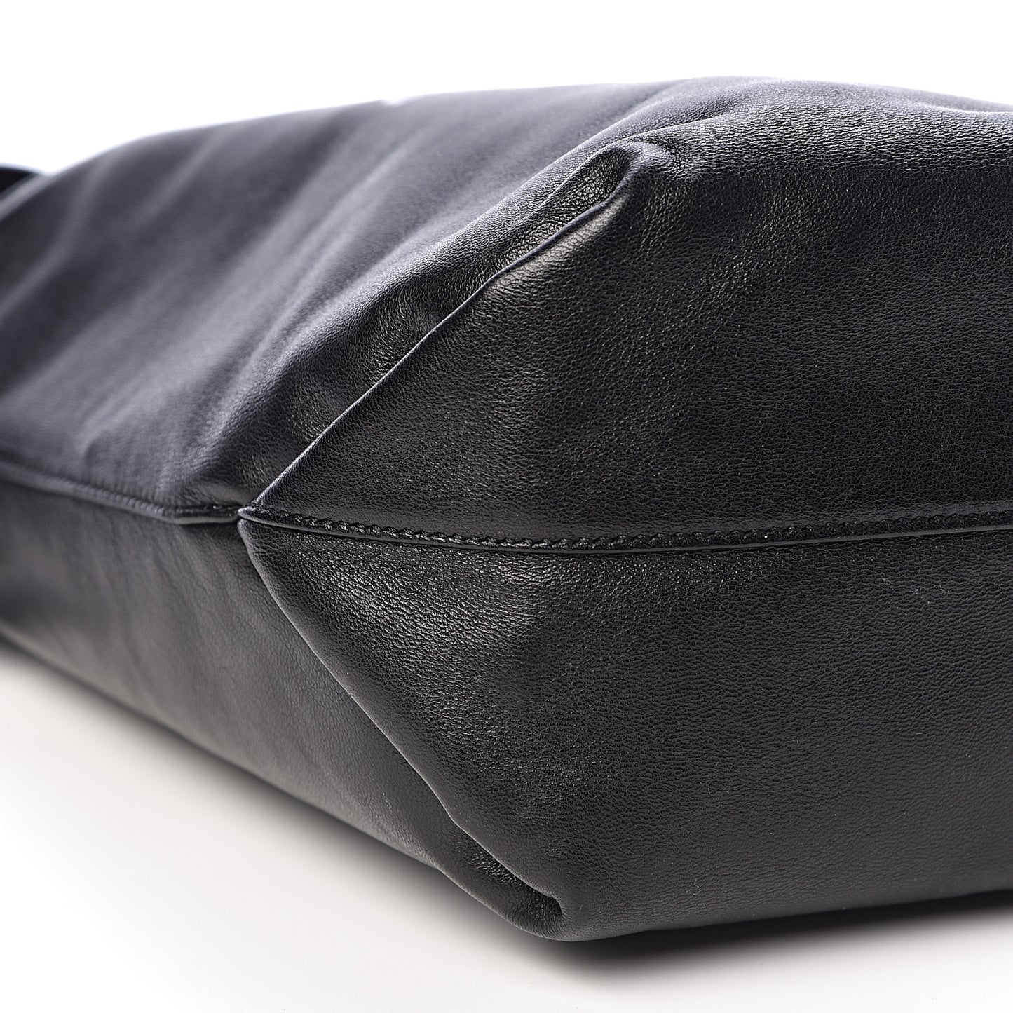 Lambskin Small Teddy Bucket Bag Black