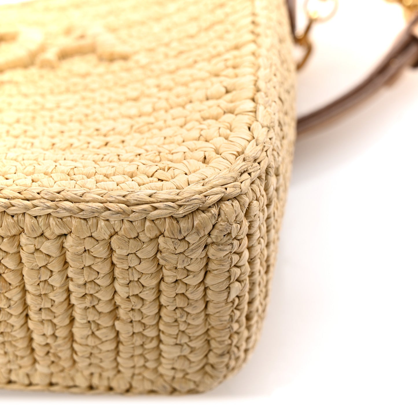 Yarn Raffia Effect Crochet Mini Re-Edition 2000 Shoulder Bag Naturale
