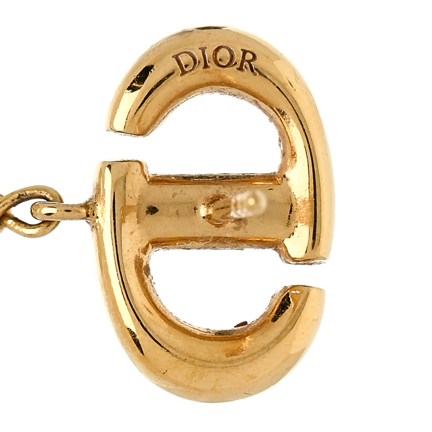 Christian Dior Pearl CD Earrings Gold 4 of 4