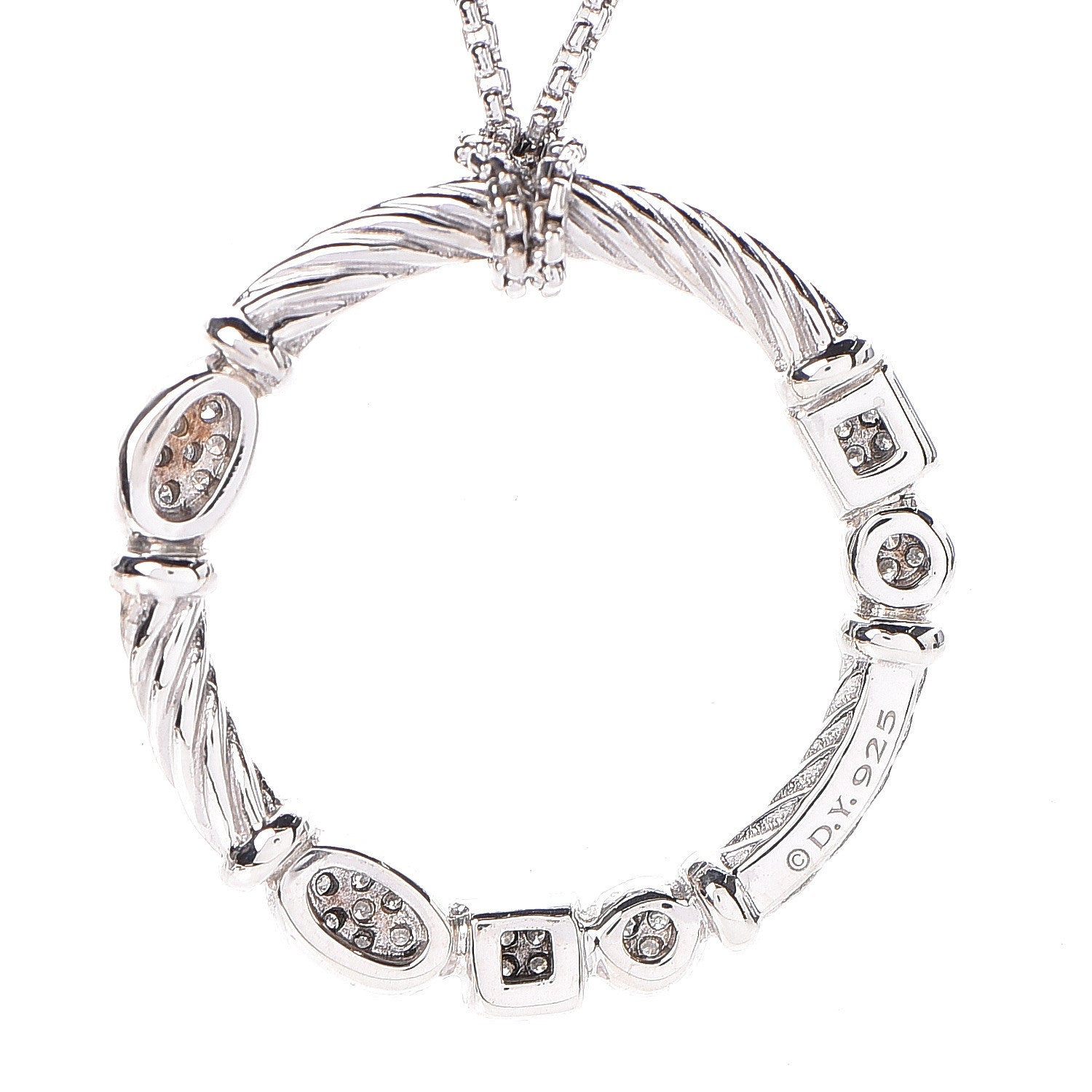 David Yurman Sterling Silver Diamond Confetti Pendant Necklace 5 of 5