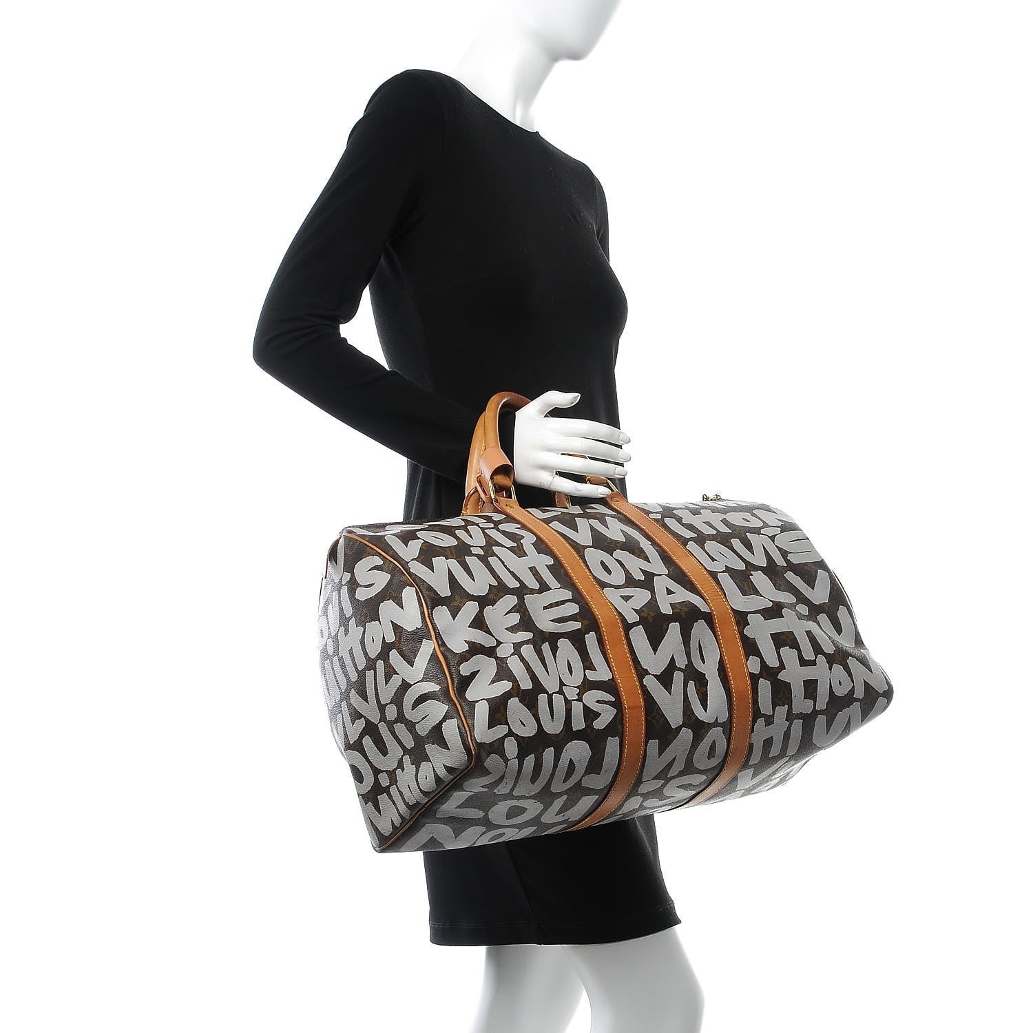 Louis Vuitton Graffiti Keepall 50 Silver 2 of 19