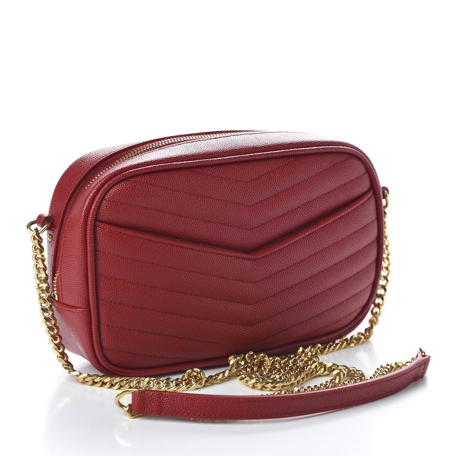 Saint Laurent Grain De Poudre Matelasse Monogram Mini Lou Camera Bag Eros Red 3 of 9