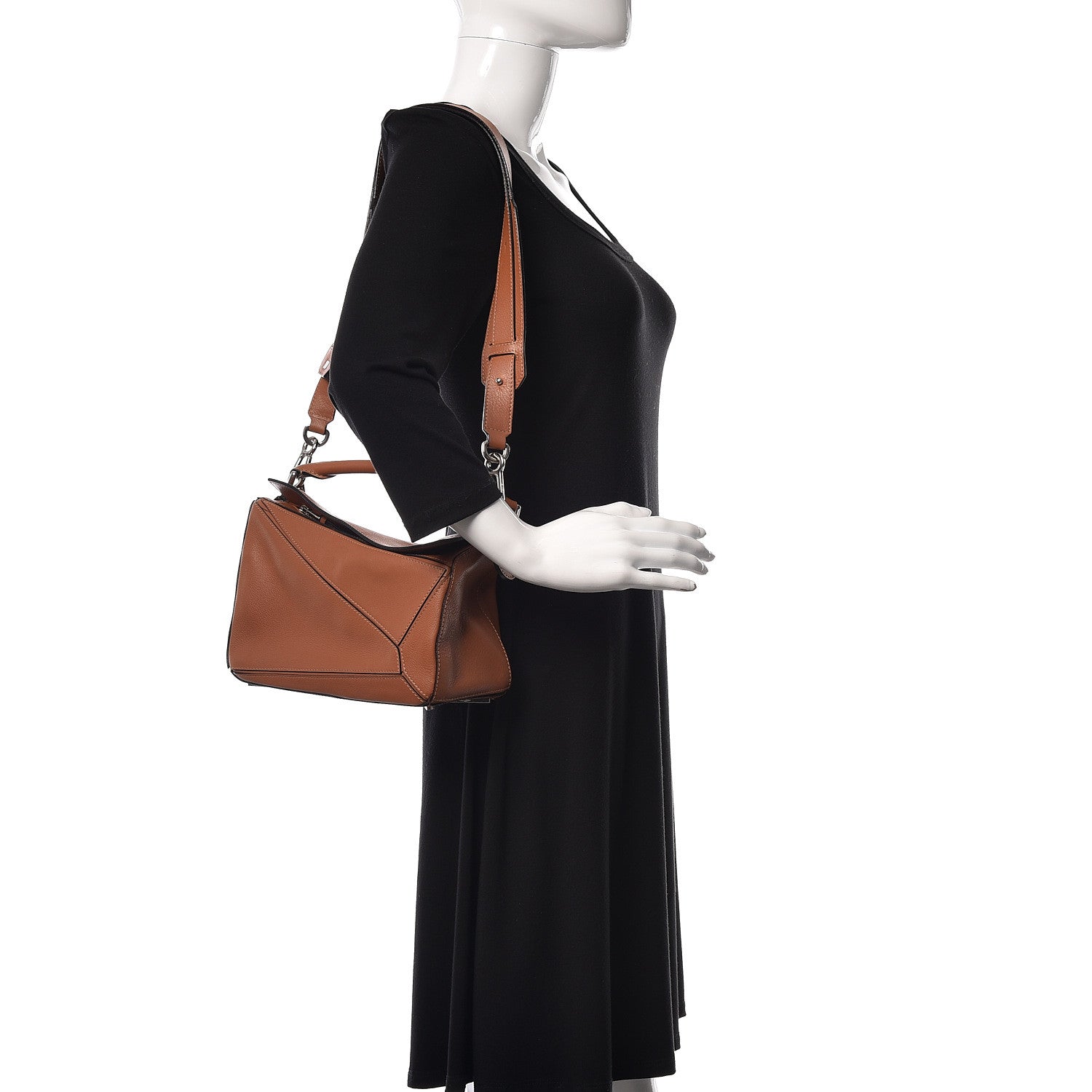 Loewe Calfskin Small Puzzle Bag Tan 2 of 12